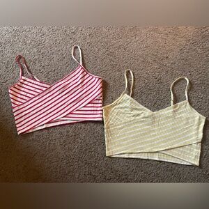 BUNDLE 2 Forever 21 Cropped Wrap Spaghetti Strap Tank Tops